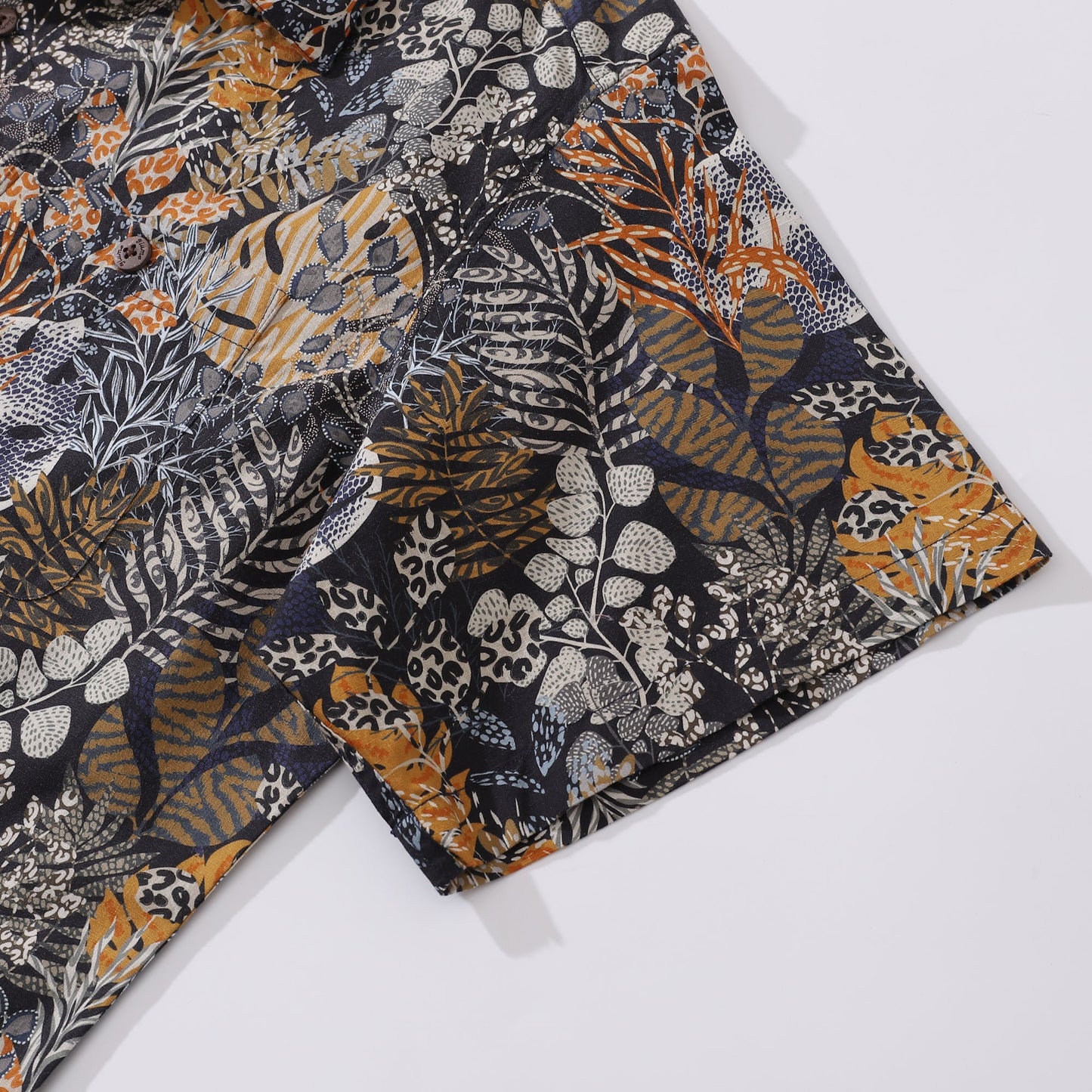 Hawaiian Shirt For Men Animal Pattern Leaves By Annick Shirt Camp Collar 100% Cotton