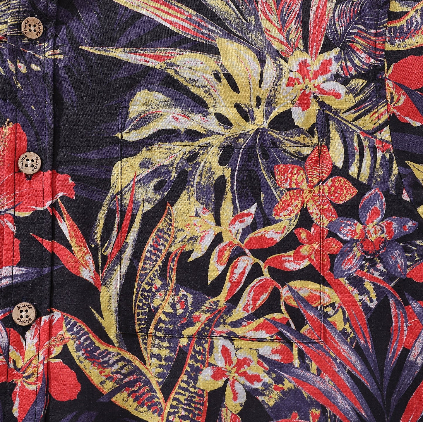 Men's Hawaiian Shirt Summer Night Print Cotton Button-down Short Sleeve Aloha Shirt