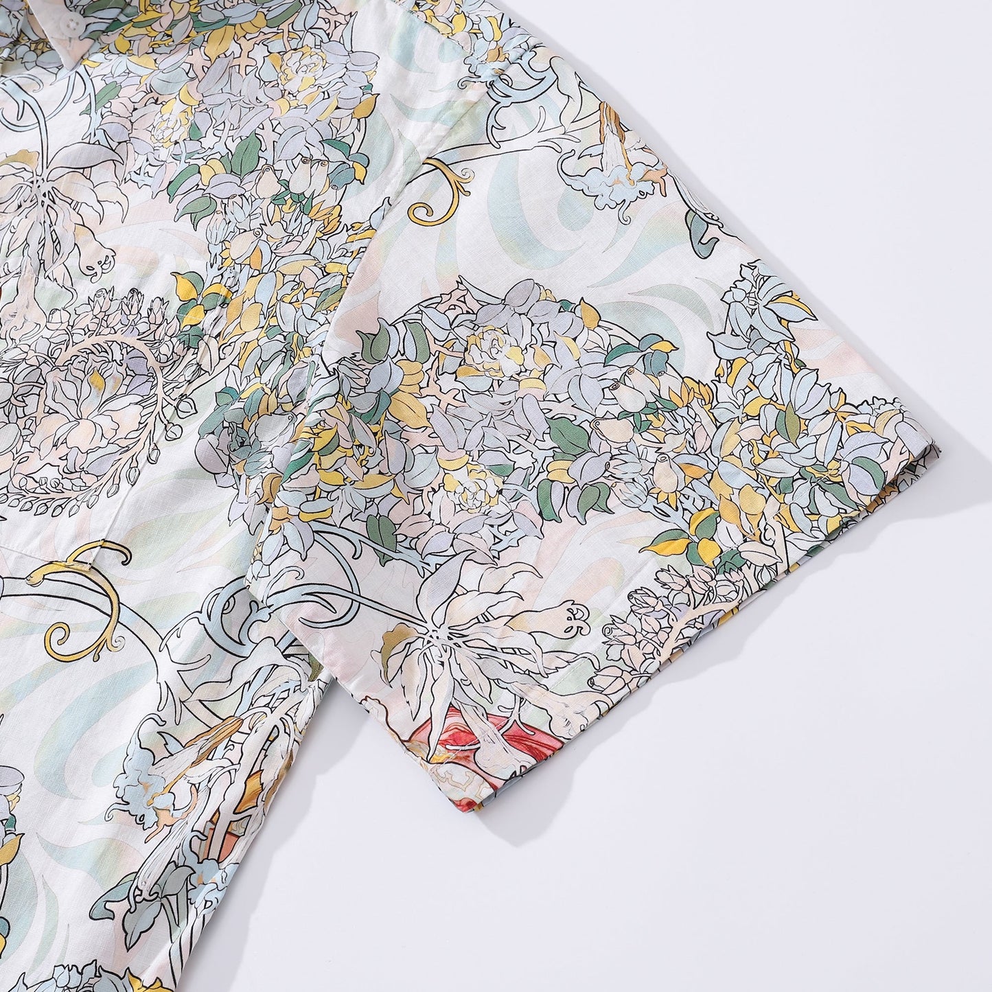 Hand Painted Pretty Print 100% Cotton Button-down Men's Shirt