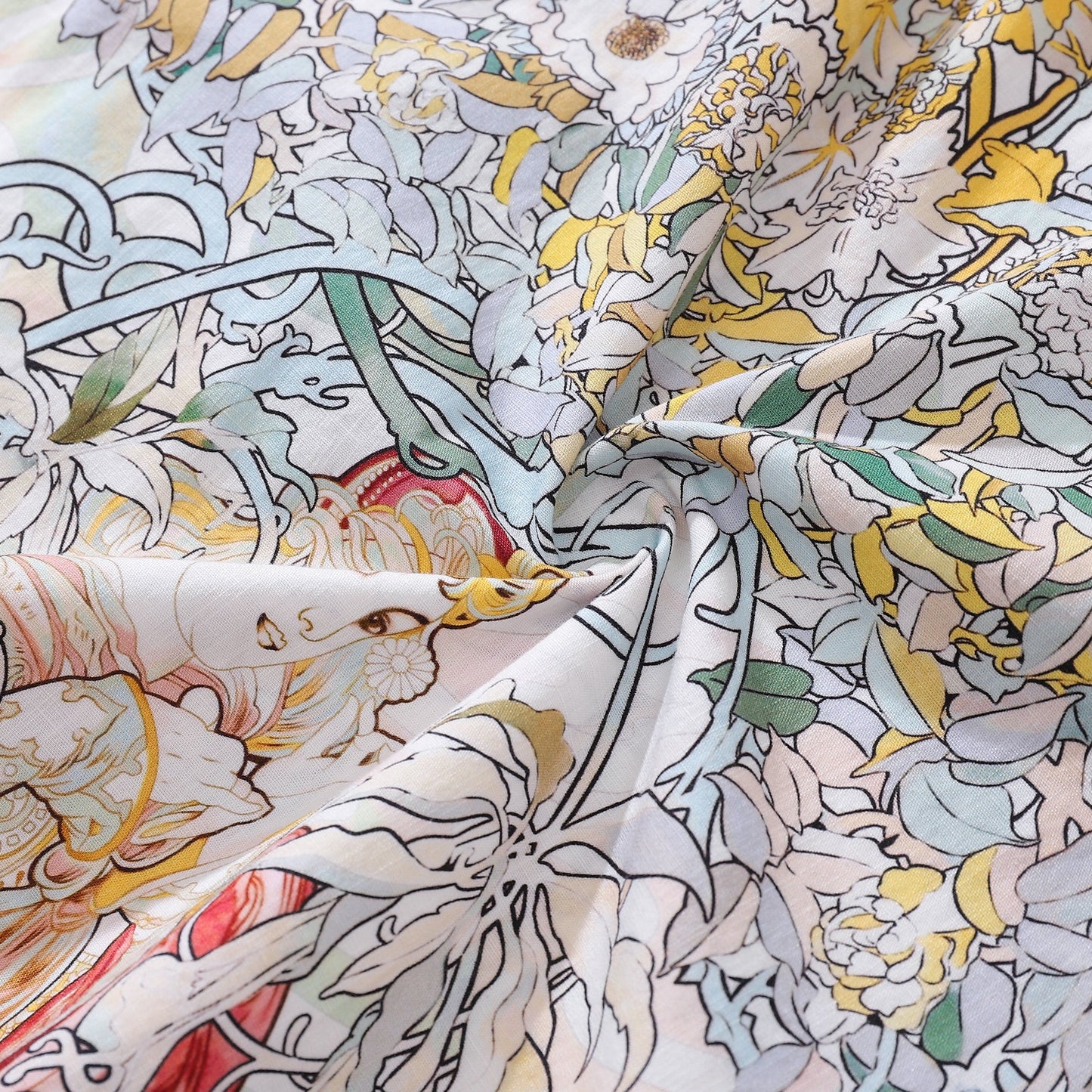 Hand Painted Pretty Print 100% Cotton Button-down Men's Shirt