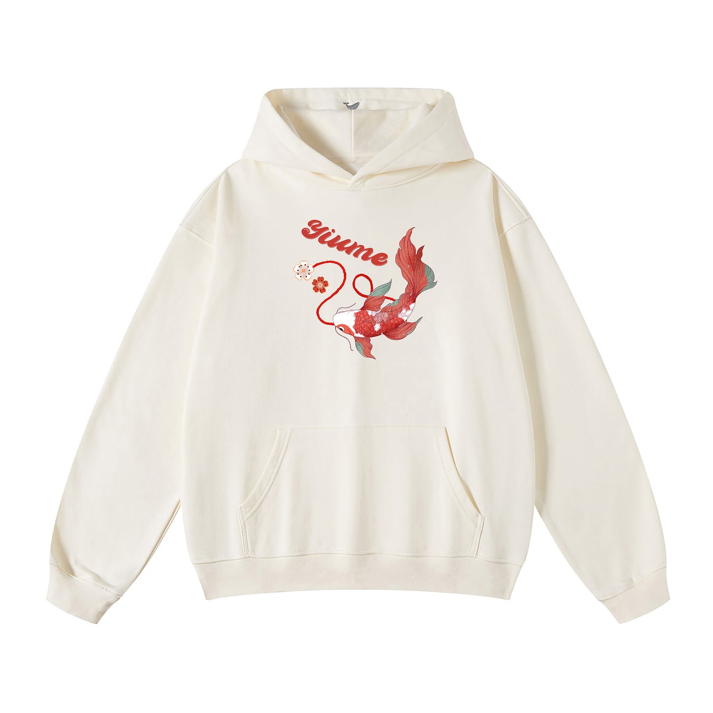 Hawaiian Hoodie For Men Red Carp Print Hoodie