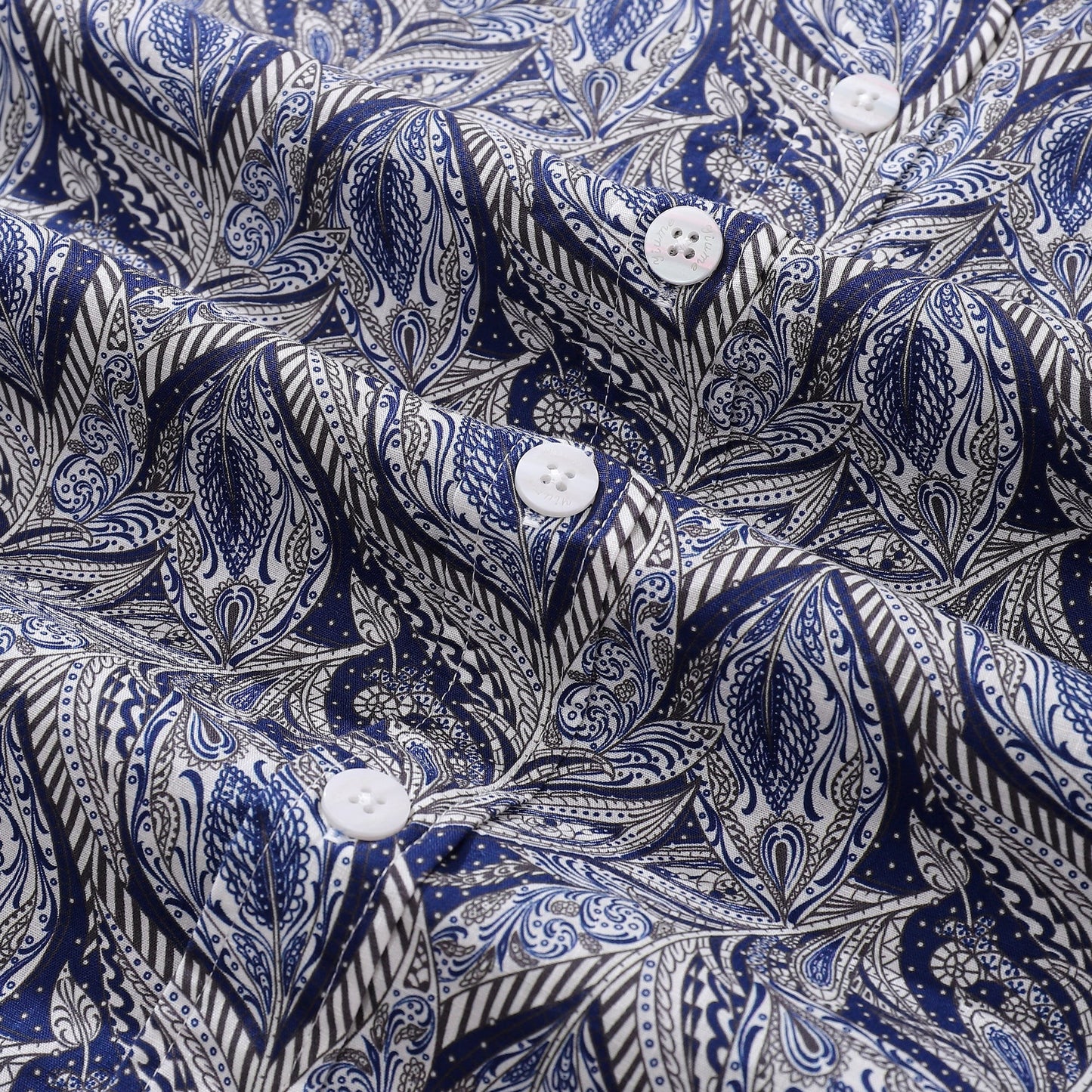 Men's Hawaiian Shirt Floral Pattern Series 1 Elm Tree Print Cotton Button-down Short Sleeve Aloha Shirt