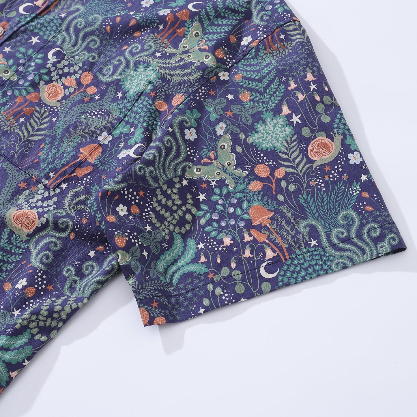 Unique Hawaiian Shirt For Men Short Sleeve Cotton Aloha Shirt Enchanted Evening Print