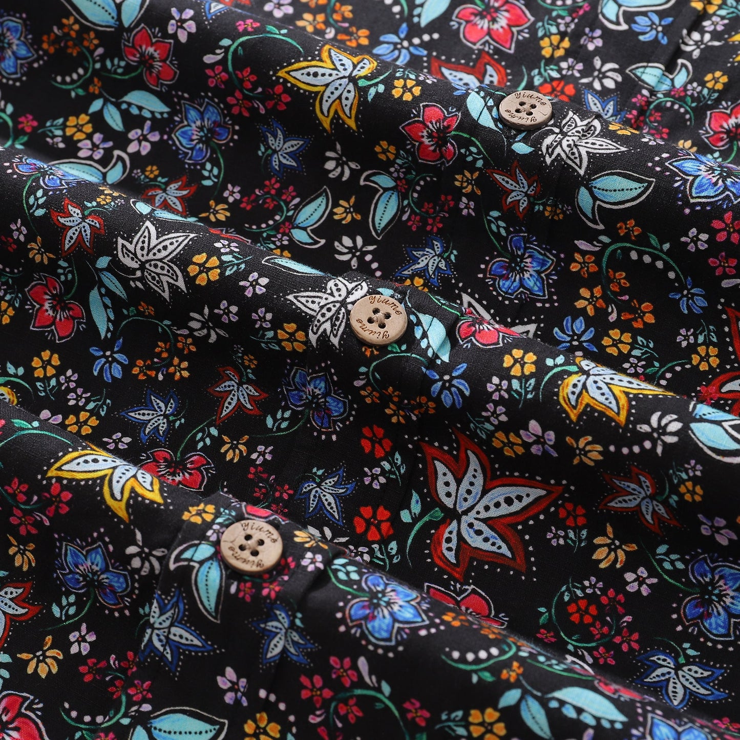 Men's Hawaiian Shirt Garden of Delights Print Cotton Button-down Short Sleeve Aloha Shirt