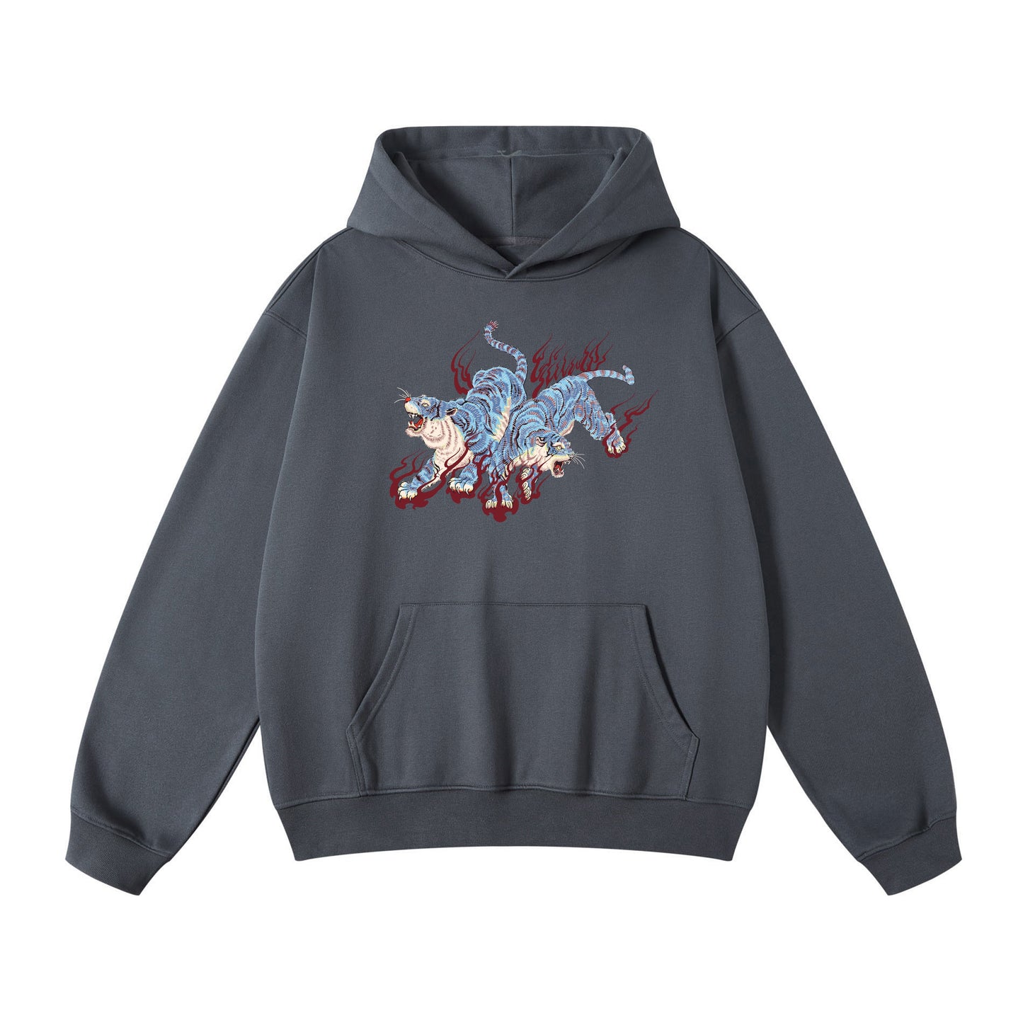 Hawaiian Hoodie For Men Tigers Ablaze Print Hoodie