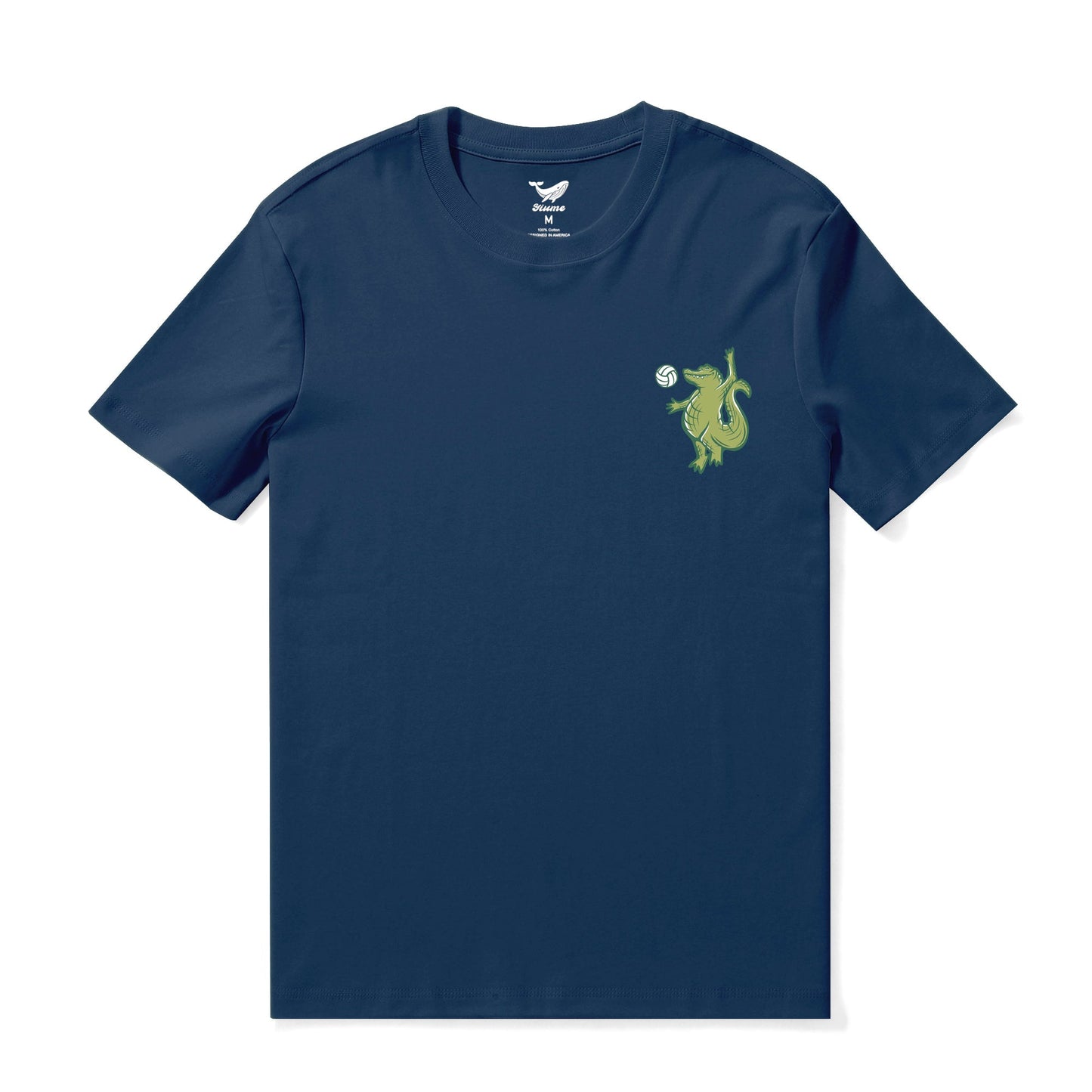 Hawaiian Tee For Men Backyard Beach Party By Loindaflow Tee Crew Neck 100% Cotton - NAVY BLUE