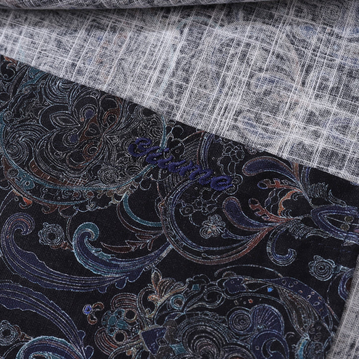 Men's Hawaiian Shirt Symmetrical Aesthetics Cotton Button-down Long Sleeve Aloha Shirt
