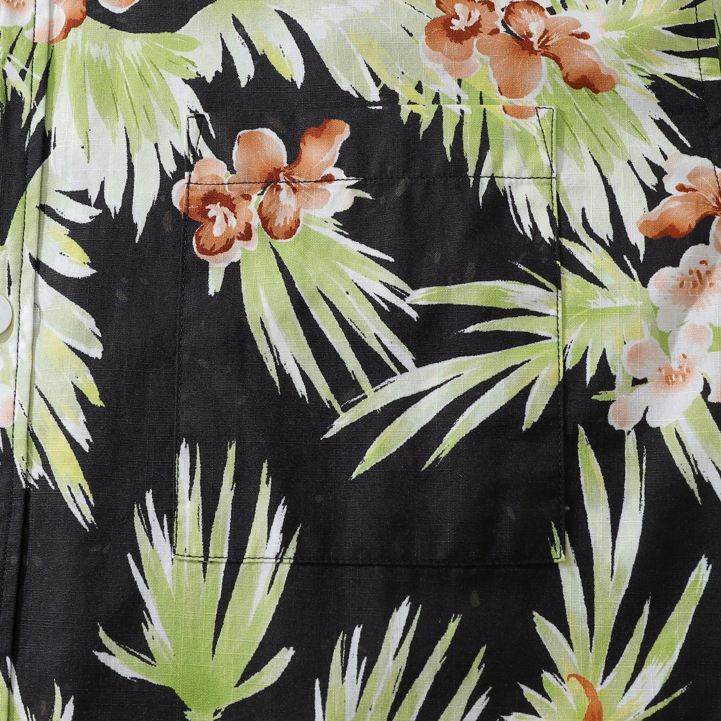 Hawaiian Shirt For Men Black Tropical Floral Print Cotton 1940s Vintage Aloha Shirt