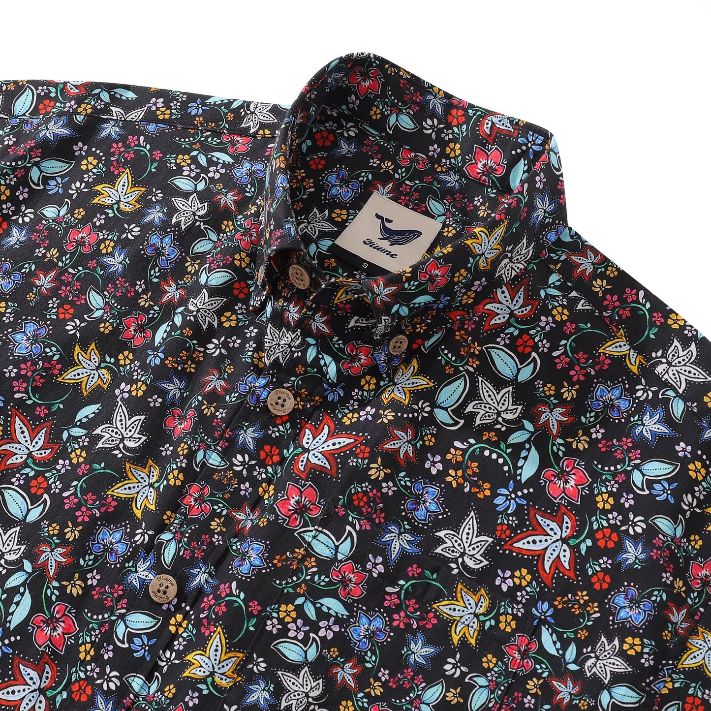 Men's Hawaiian Shirt Garden of Delights Print Cotton Button-down Short Sleeve Aloha Shirt