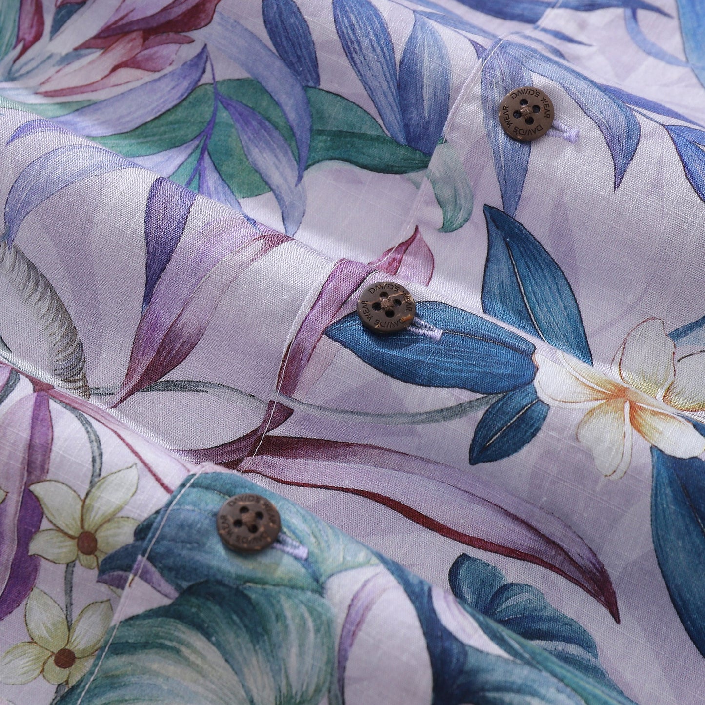 Hawaiian Shirt For Men Dreamy Flower Painting Shirt Camp Collar 100% Cotton