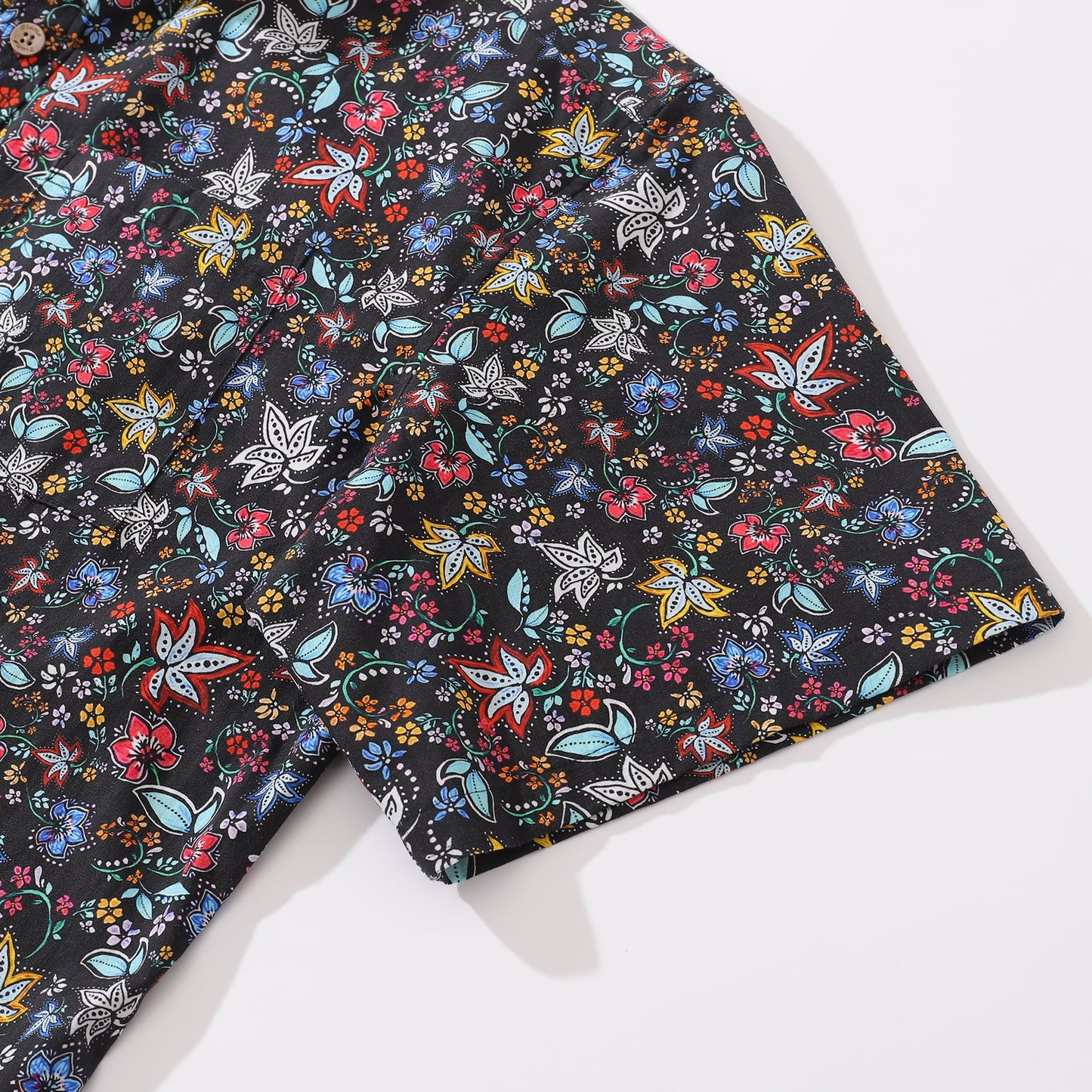 Men's Hawaiian Shirt Garden of Delights Print Cotton Button-down Short Sleeve Aloha Shirt