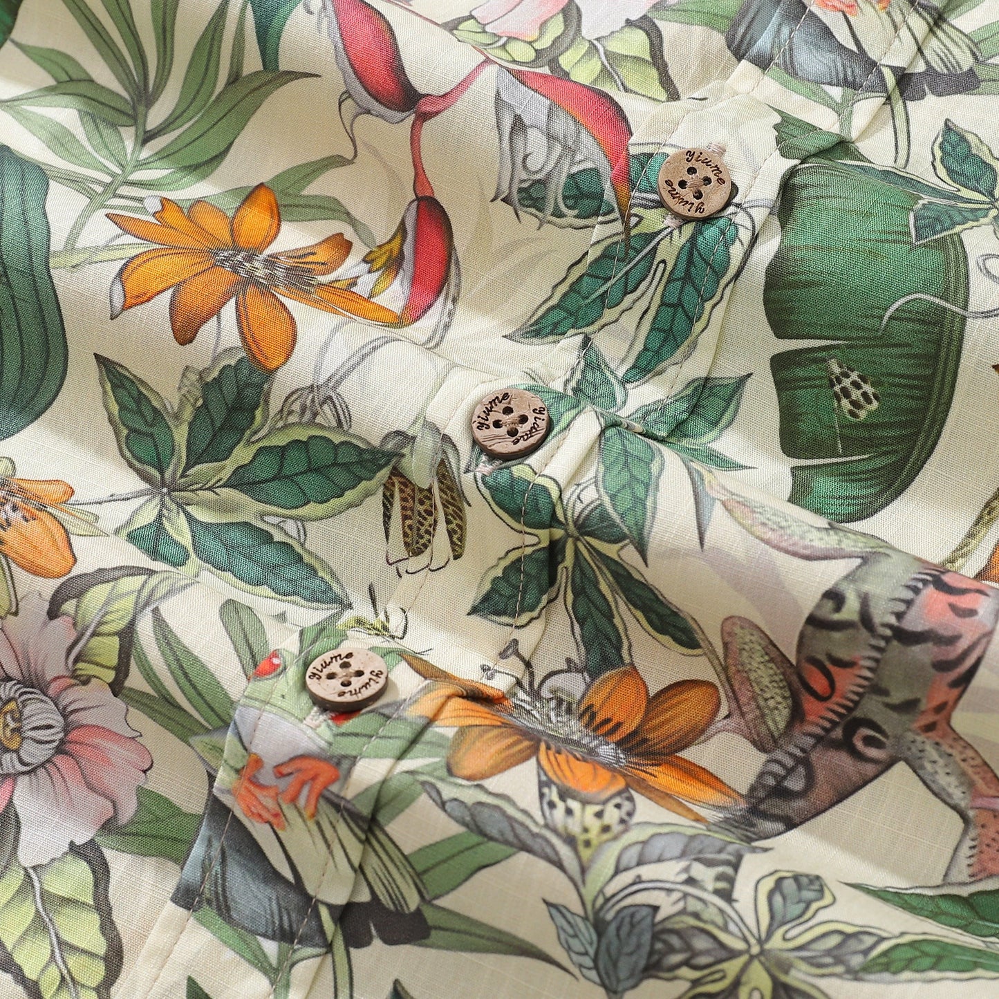 Hawaiian Shirt For Men Tropical Button-down Shirt Short Sleeve 100% Cotton Shirt Summer Park