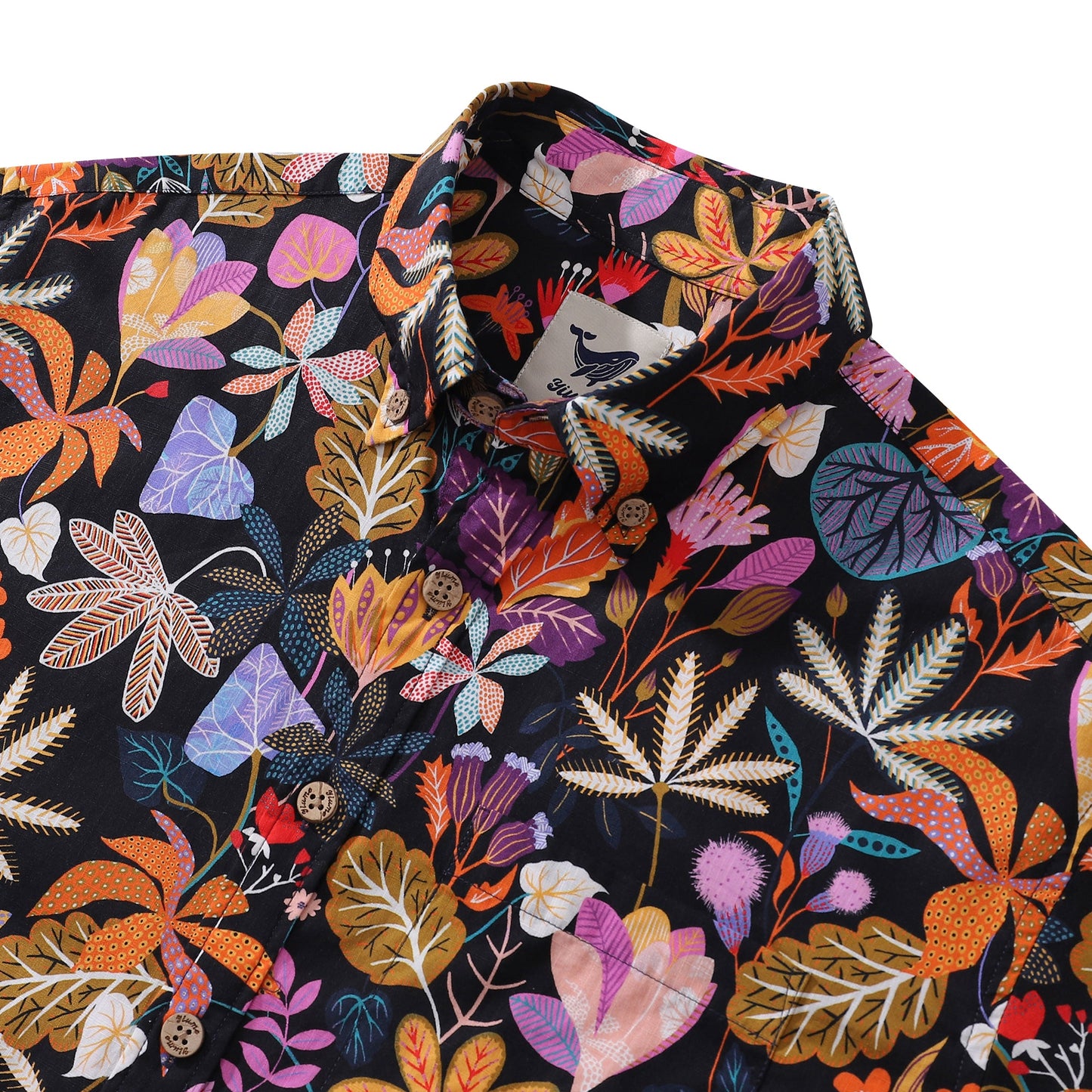 1950s Floral Hawaiian Shirt For Men Gardenia Cotton Button-down Short Sleeve Print Shirt