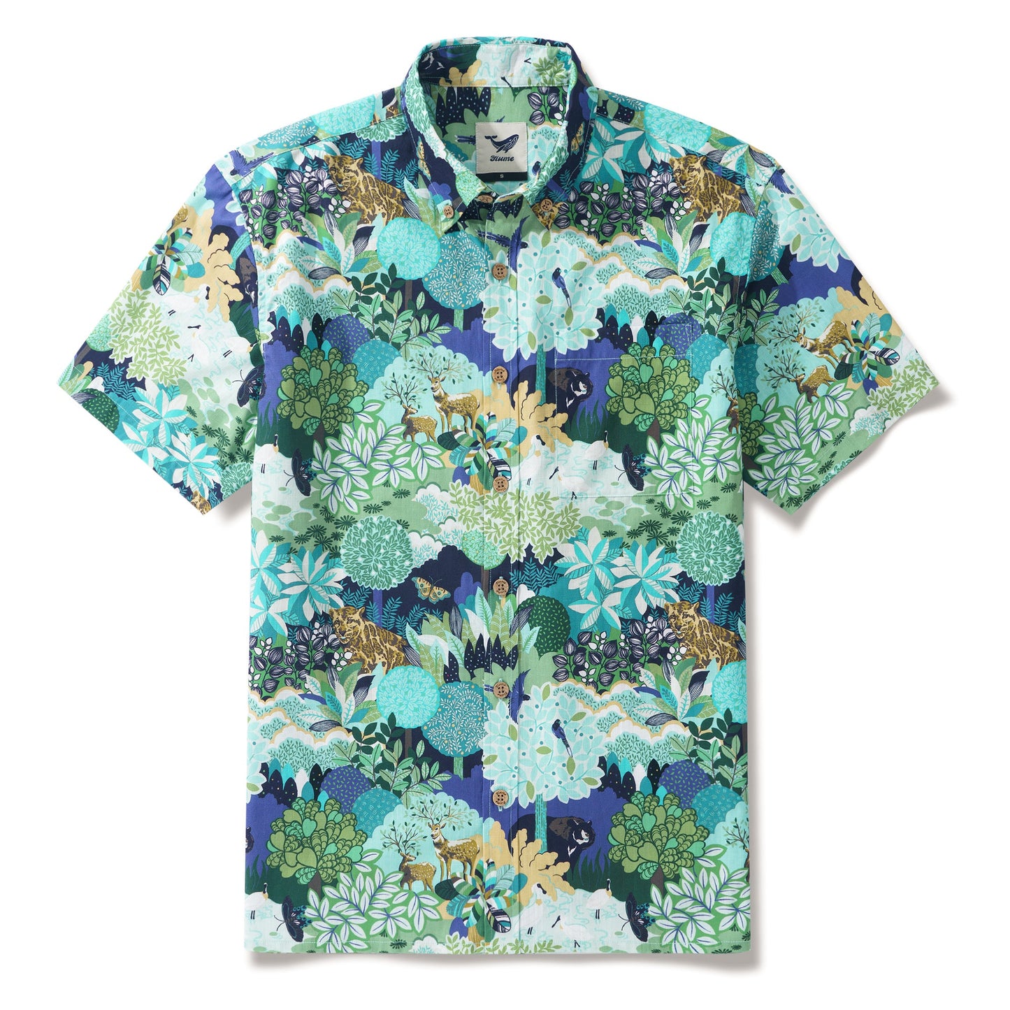 Men's Island Shirt 100% Cotton Aloha Shirt Short Sleeve Button-down Hawaiian Shirt Formosan Wonderland By Chris Chun