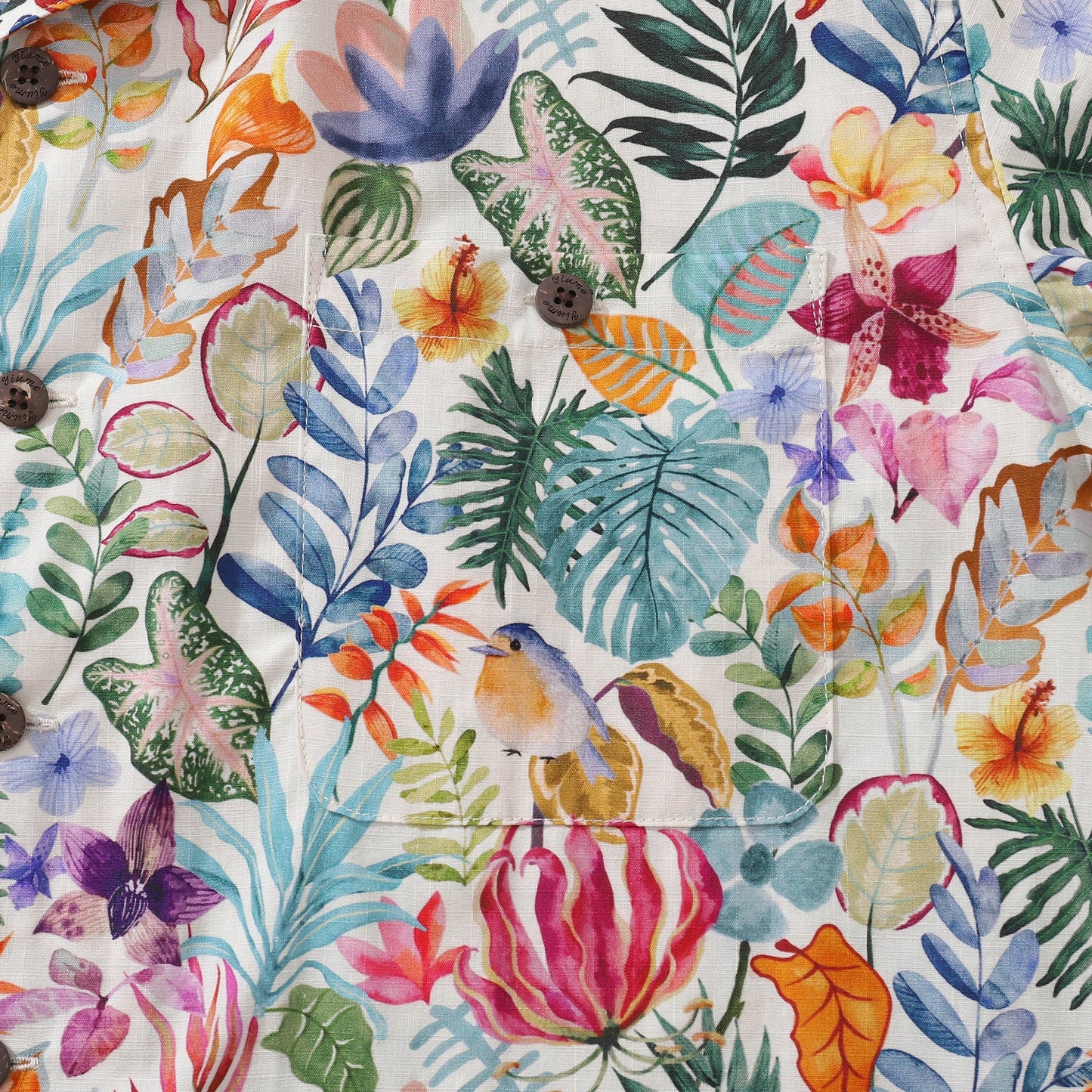 1930s Vintage Hawaiian Shirt For Men Afternoon Garden Shirt Camp Collar 100% Cotton