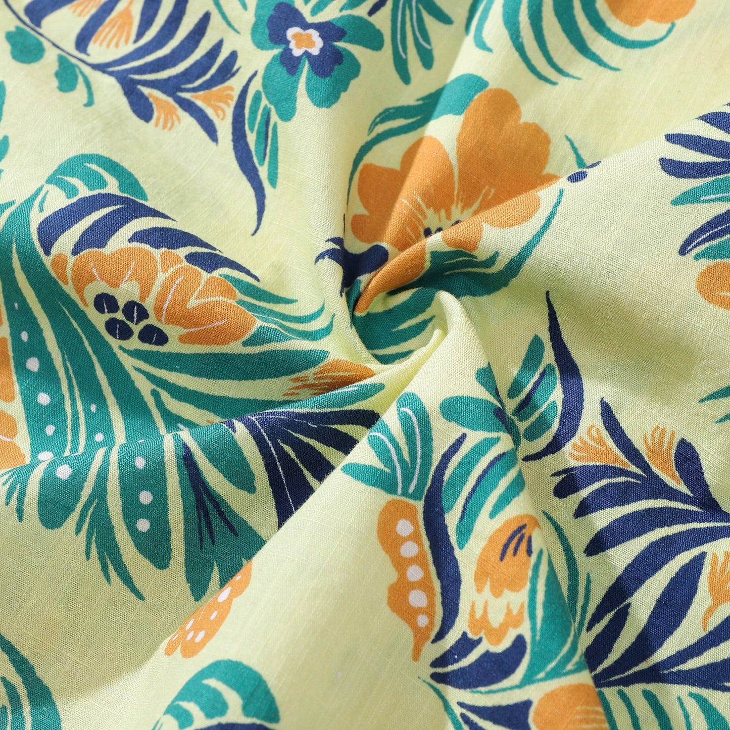 Men's Hawaiian Shirt Hula Time Print Cotton Camp Shirt
