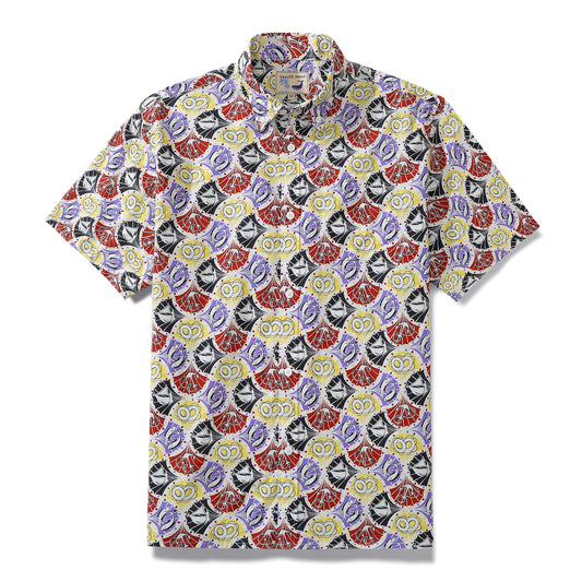1970s Vintage Hawaiian Shirt For Men Vintage Old Navy Fish And Anchor Print Cotton Shirt