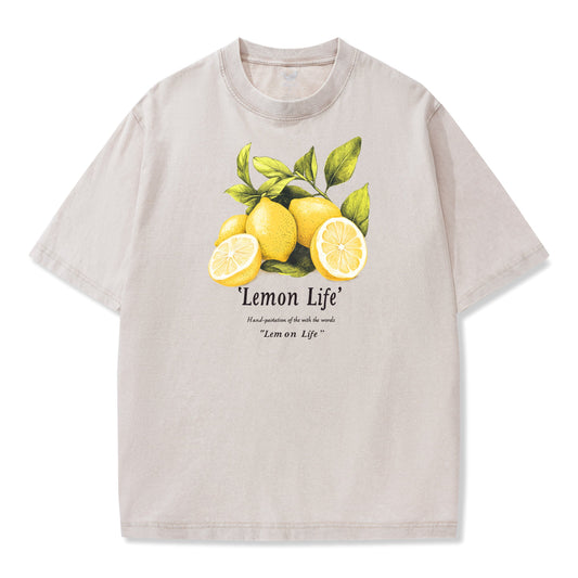T-shirt Short Sleeve Solid Basic 100% Cotton Aloha Lemon Breeze