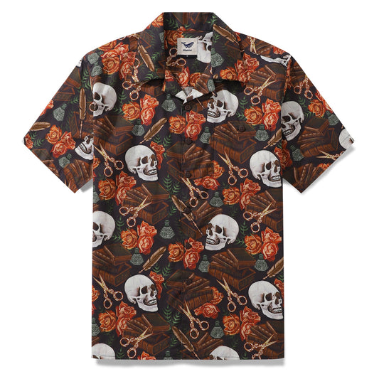 Hawaiian Shirt For Men Dark Academia By Luova Flow Shirt Camp Collar 100% Cotton