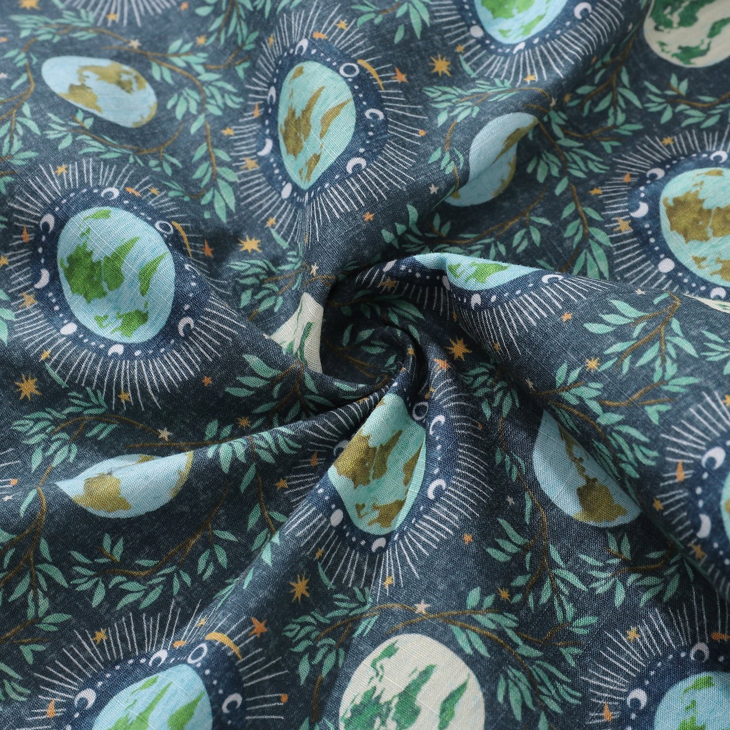 Men's Hawaiian Shirt Planet Earth Day Shirt Cotton Button-down Short Sleeve Aloha Shirt