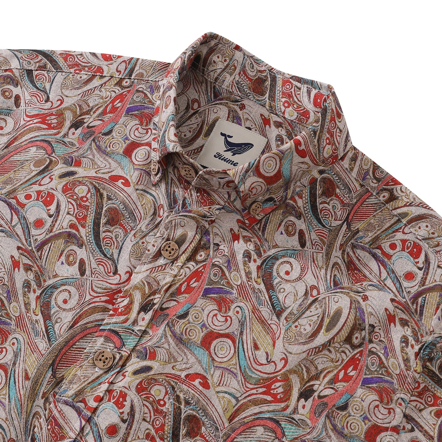 Men's Hawaiian Shirt Geometry of Tradition Cotton Button-down Long Sleeve Aloha Shirt