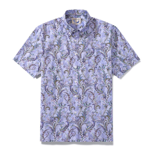 Hand Painted Paisley Print 100% Cotton Button-down Shirt