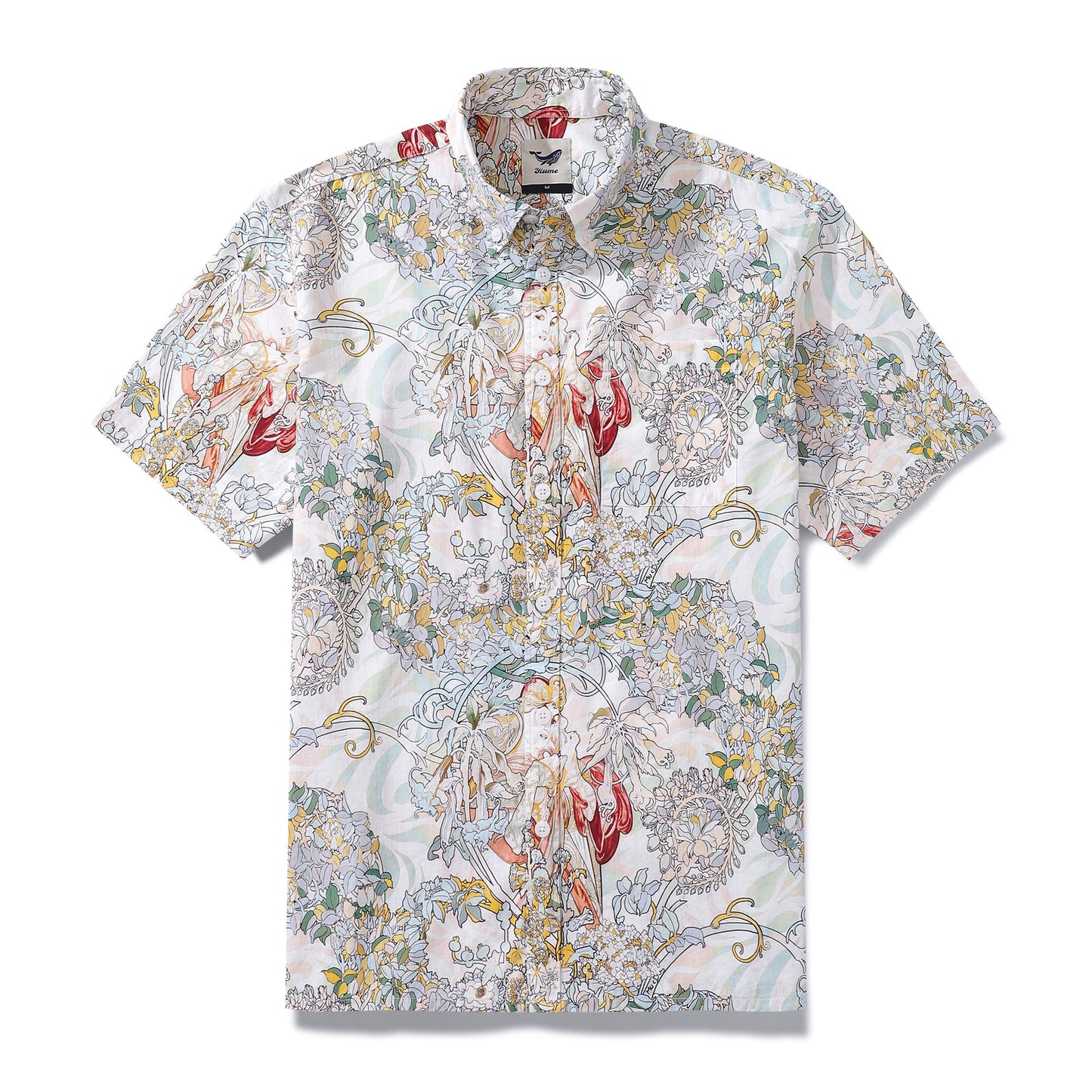 Hand Painted Pretty Print 100% Cotton Button-down Men's Shirt