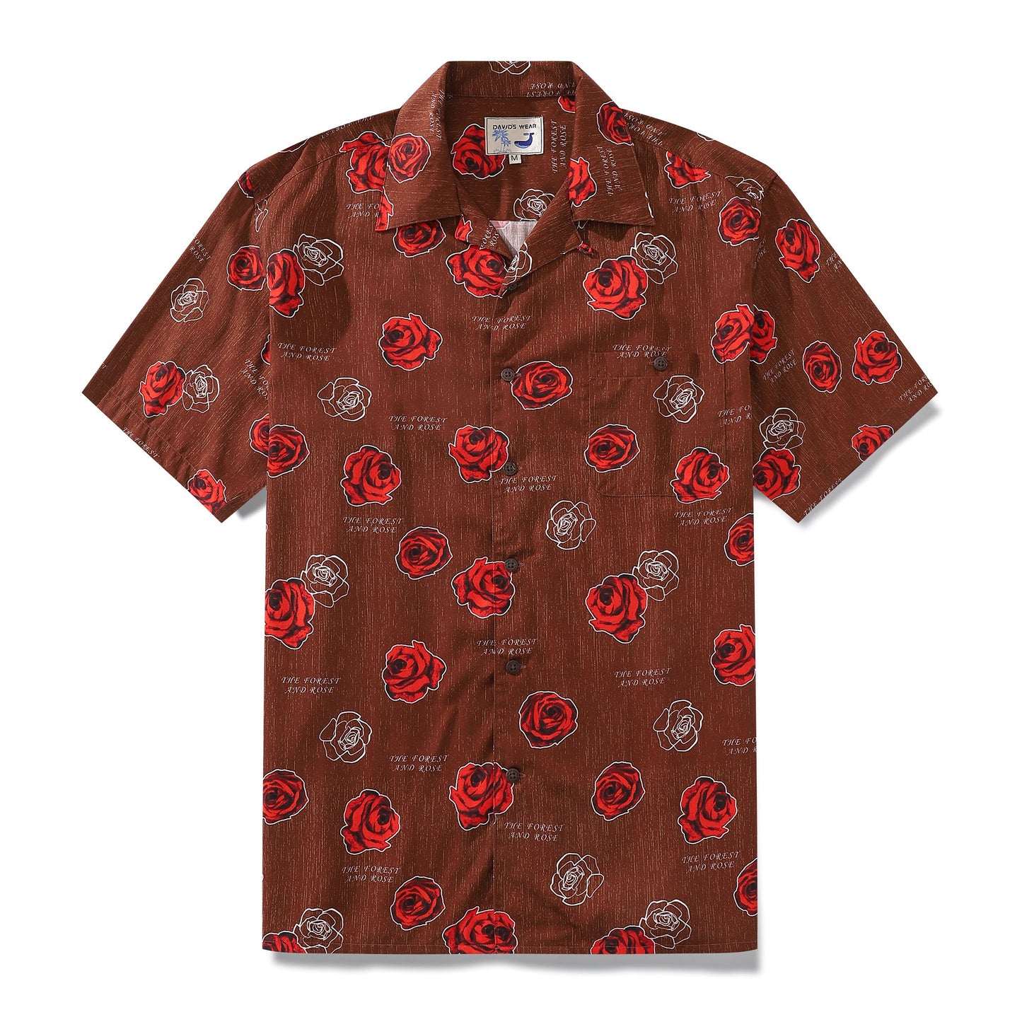 Valentine's Day Hawaiian Shirts For Men Gorgeous Rose Print Shirt Short Sleeve