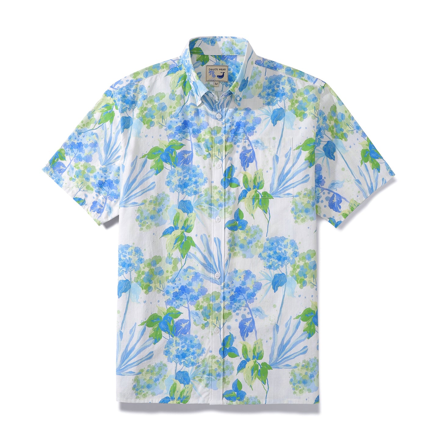 Hawaiian Shirts For Men Tropical Floral Smudged Button Down Cotton Aloha Shirt