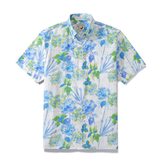 Hawaiian Shirts For Men Tropical Floral Smudged Button Down Cotton Aloha Shirt