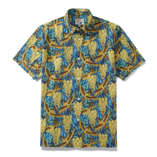 Hawaiian Shirts For Men Maurice Pillard Verneuil Birds and Wisteria Designer Shirt Short Sleeve