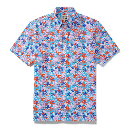 Hawaiian Shirts For Men Summer Passion Print Shirt Short Sleeve