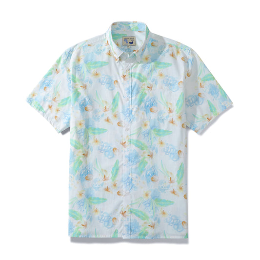 Hawaiian Shirts For Men Tropical Floral Print Vintage Short Sleeve Button Down