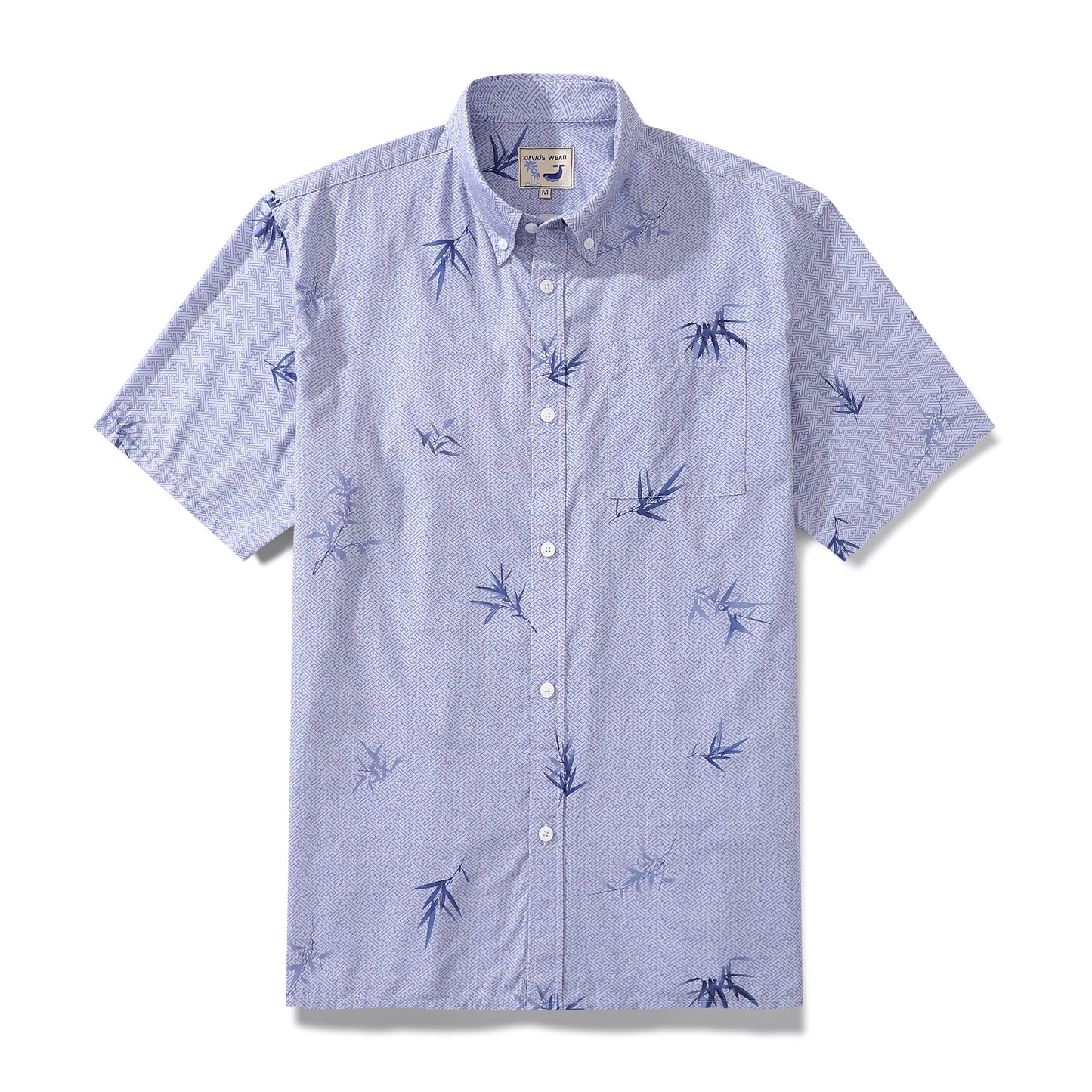 Hawaiian Shirts For Men Vintage Cotton Button Down Abundant Bamboo Ambiance Short Sleeve Aloha Shirt