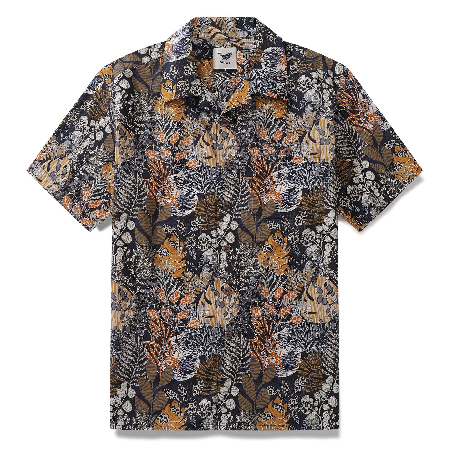 Hawaiian Shirt For Men Animal Pattern Leaves By Annick Shirt Camp Collar 100% Cotton