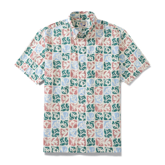 Valentine's Day Hawaiian Shirts For Men Vintage Cotton Button Down Rose Seal Short Sleeve Aloha Shirt