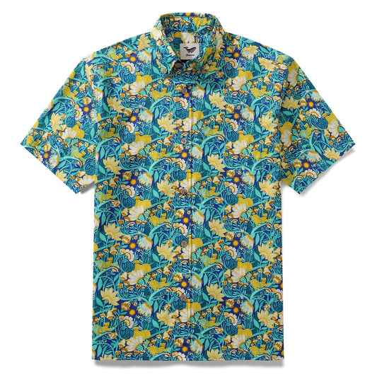 Men's Hawaiian Shirt Power of Nature By Car Pintos Print Cotton Button-down Short Sleeve Aloha Shirt