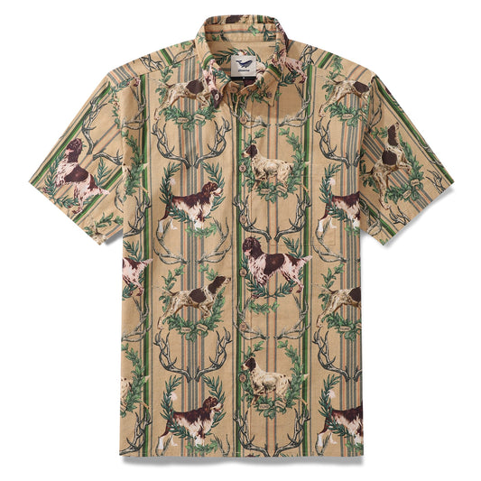 Hawaiian Shirt For Men Sleuth Hound Button-down Shirt Short Sleeve 100% Cotton Shirt