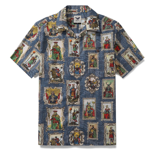 Hawaiian Shirt For Men The Twelve Main Gods Print Shirt Camp Collar 100% Cotton