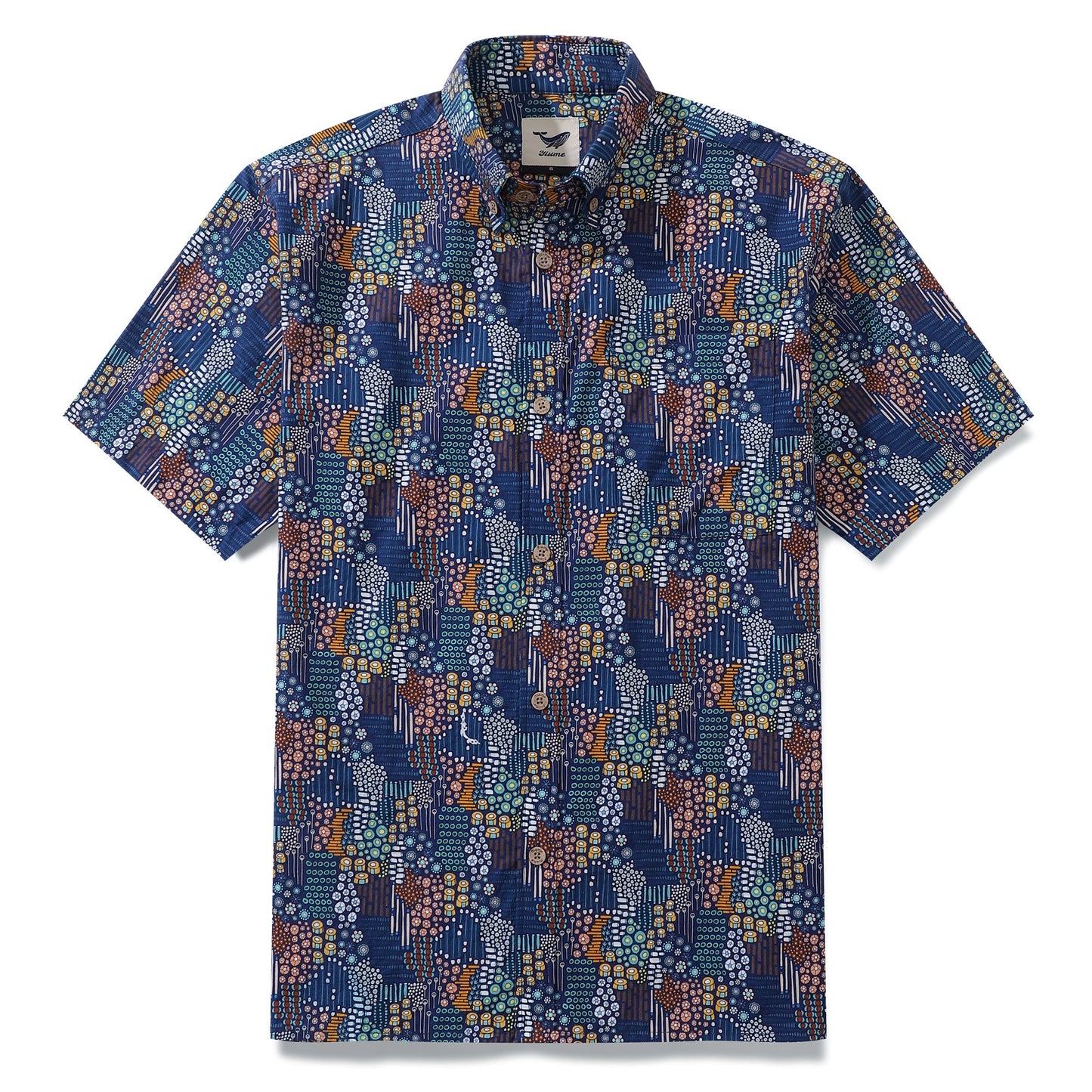 Men's Hawaiian Shirt Bead Pattern By Isoletto Design Cotton Button-down Short Sleeve Aloha Shirt