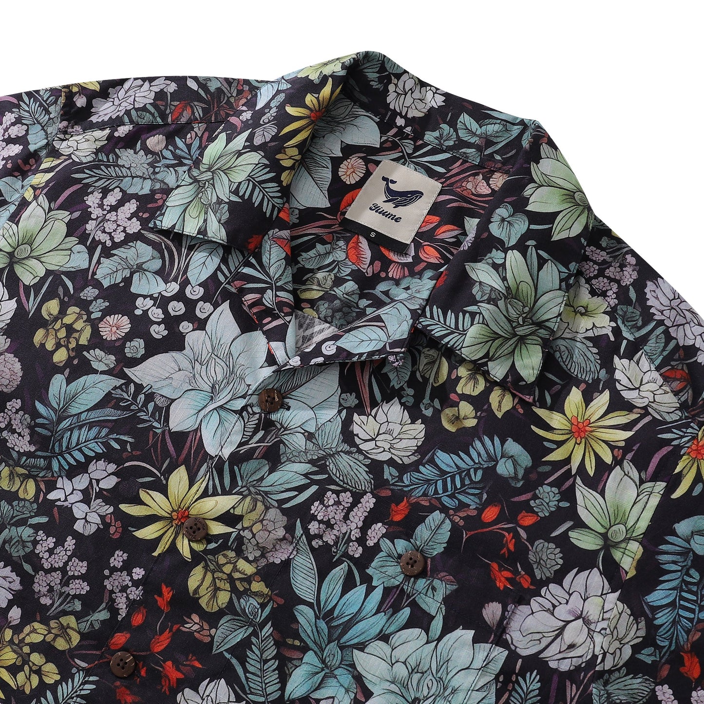 Floral Hawaiian Shirt For Men Flowering Shrubs Shirt Camp Collar 100% Cotton