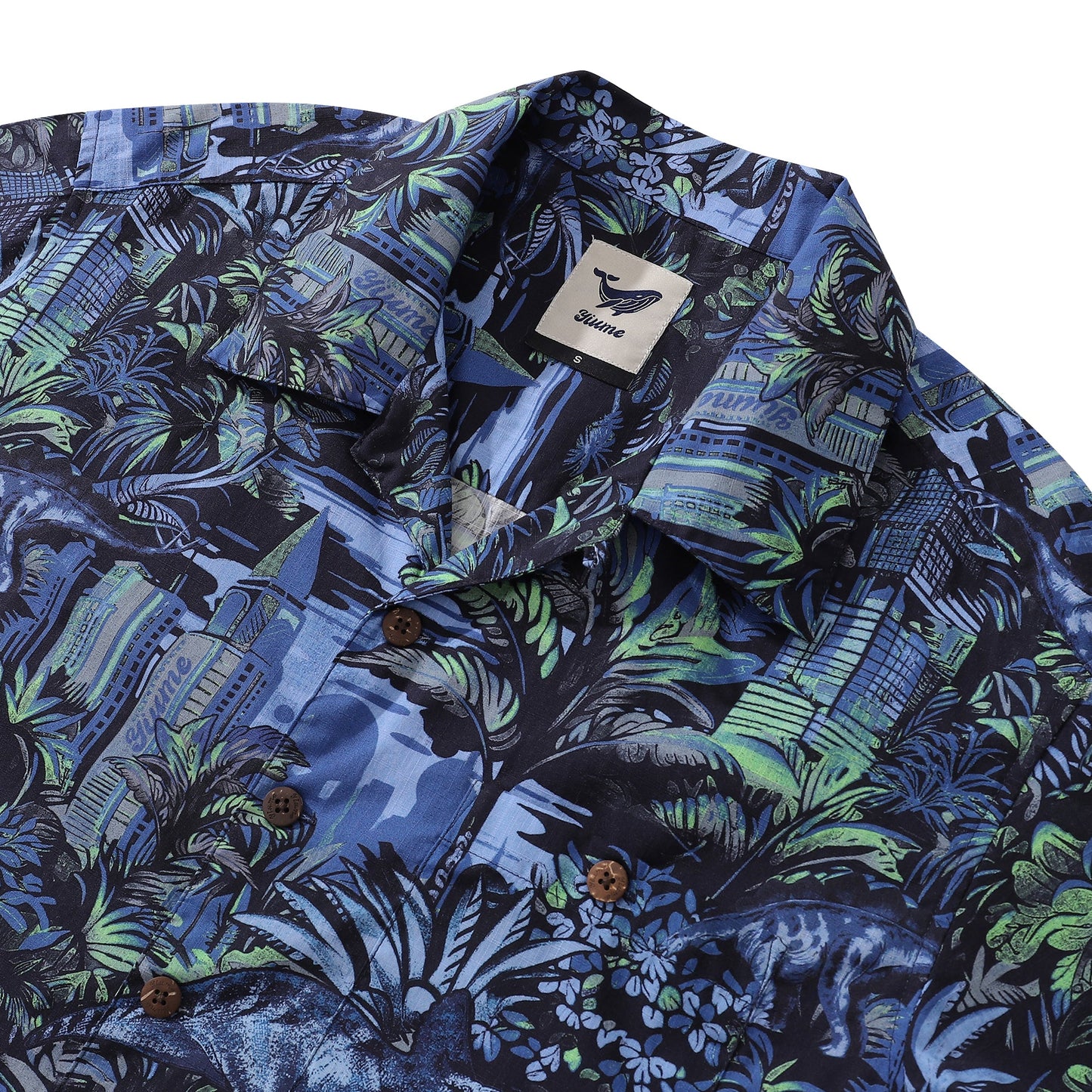 Hawaiian Shirt For Men Tropical Mirage Print Shirt Camp Collar 100% Cotton