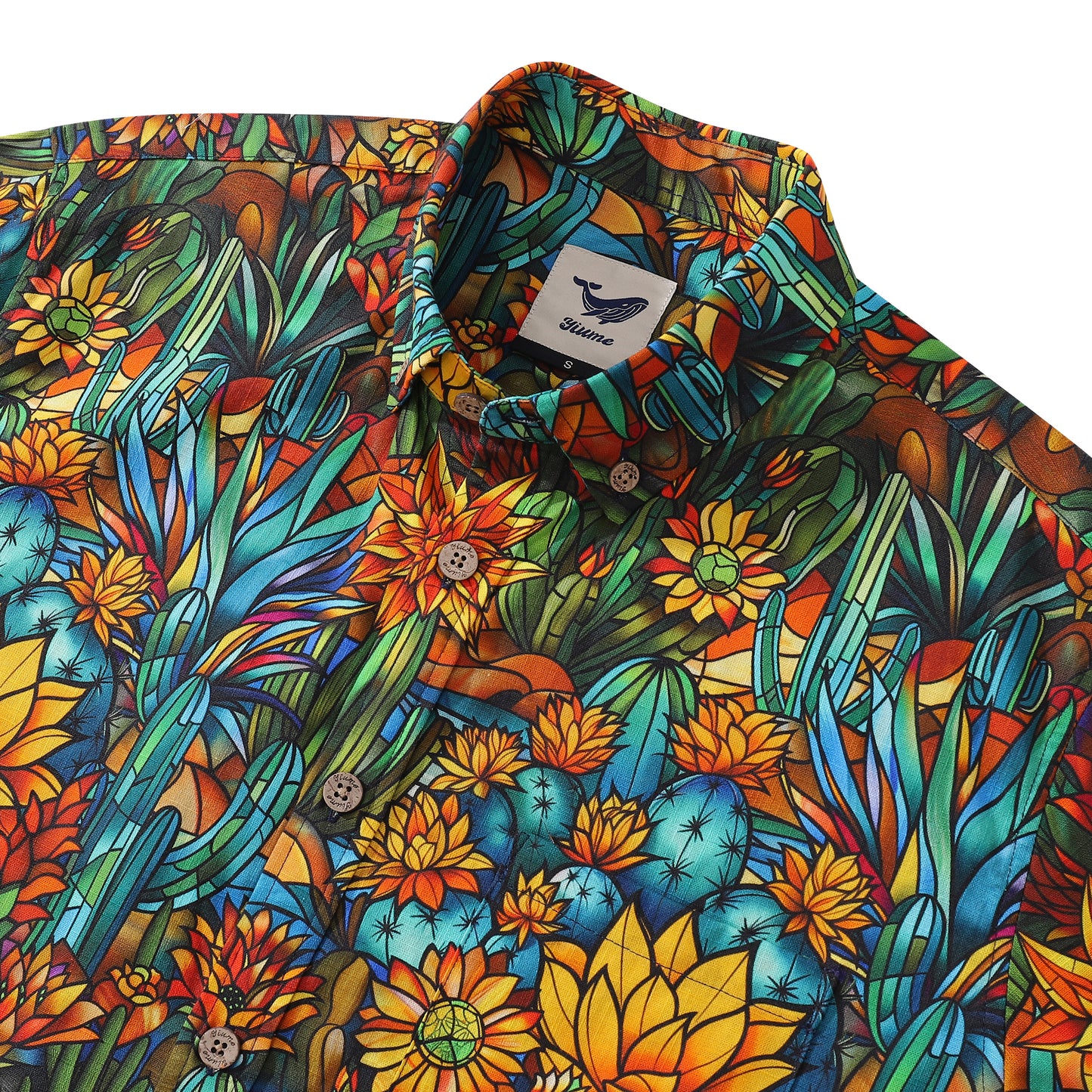 Men's Hawaiian Shirt Beauty of the Desert Cotton Button-down Long Sleeve Aloha Shirt