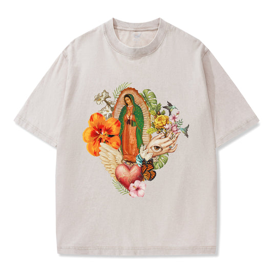 T-shirt Short Sleeve Solid Basic 100% Cotton Beige Aloha Medieval Reverie