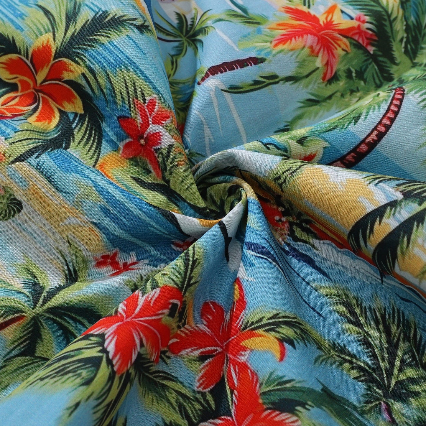 Hawaiian Shirt For Men Summer Island Shirt Camp Collar 100% Cotton