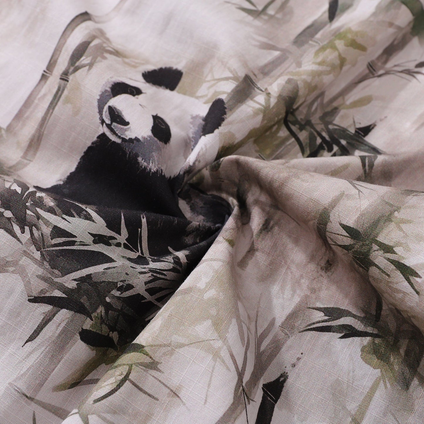 Cotton Hawaiian Shirt For Men Panda Bamboo Forest Print Shirt Camp Collar