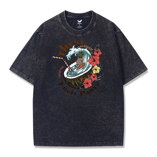 T-shirt Short Sleeve Solid Basic 100% Cotton White Aloha Aloha Party