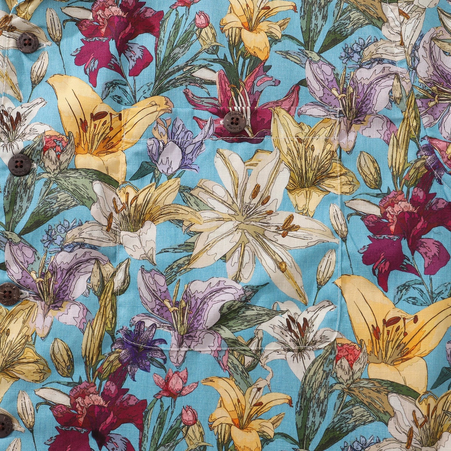 Hawaiian Shirt For Men Retro Blooms Print Shirt Camp Collar 100% Cotton