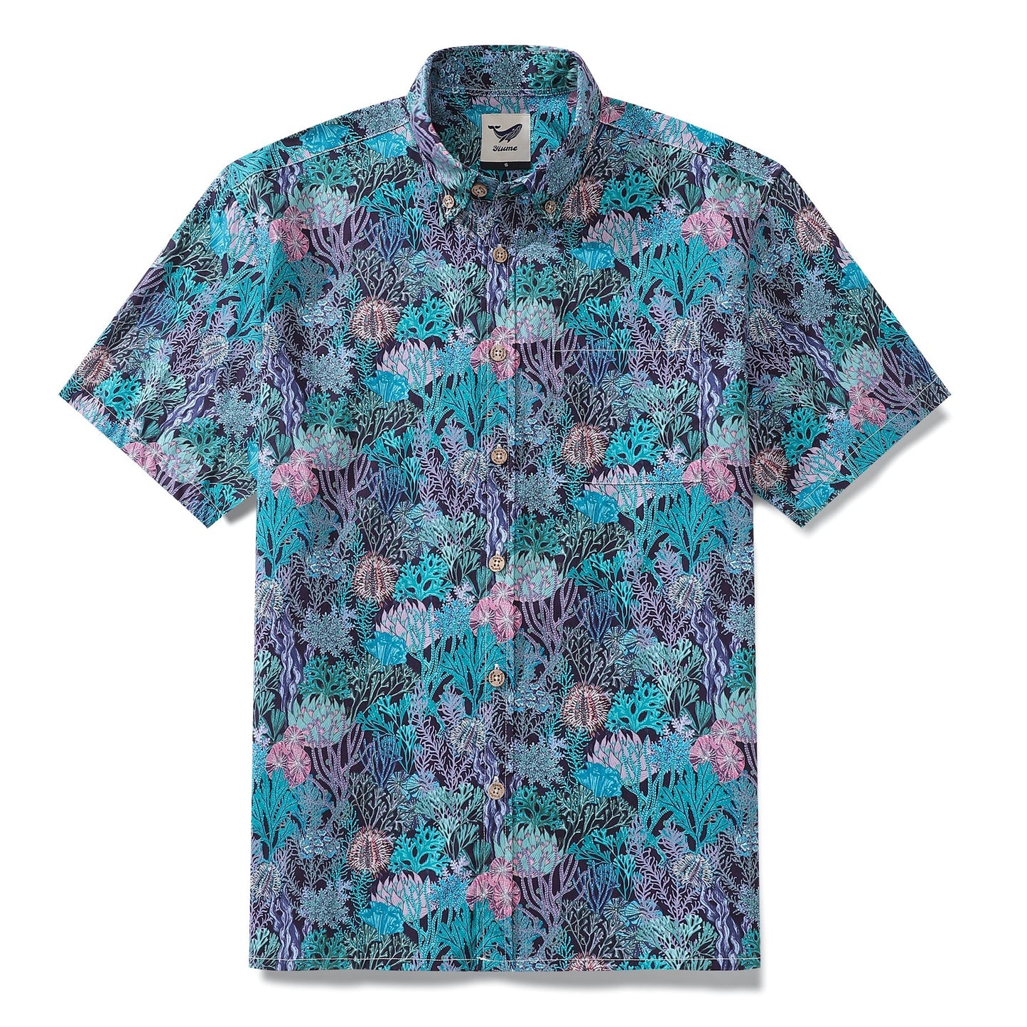 Men's Hawaiian Shirt Mysteries of the Deep Sea Print Cotton Button-down Short Sleeve Aloha Shirt New customer exclusive