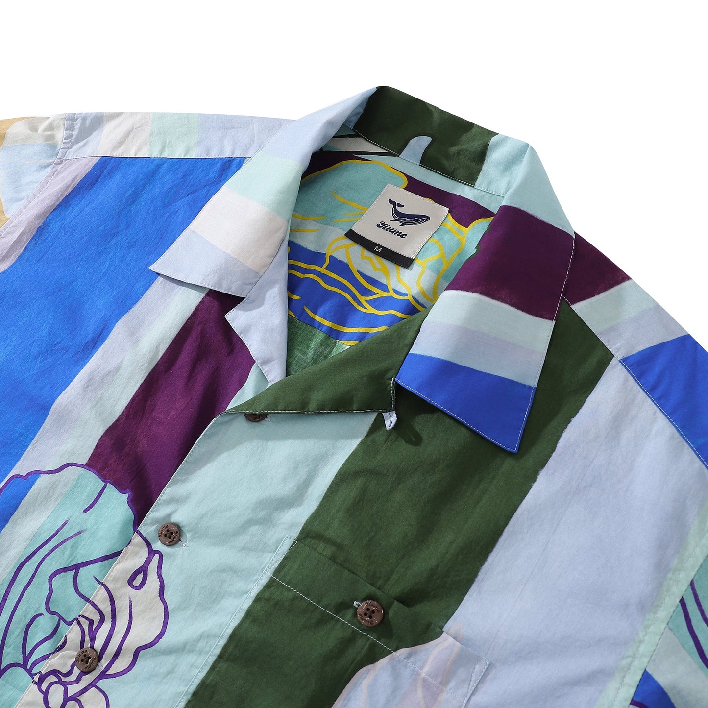 Hawaiian Shirts For Men Iris flower Shirt 100% Cotton